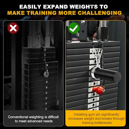 EVERYMATE Weight Stack Pin, Gym Pins for Weight Stack Machine, Weight Stack Extender Pin for Commercial Gym and Home Gym, Strength Training Equipment Attachments - color: ‎Dia:8mm Length:110mm（2 pack）