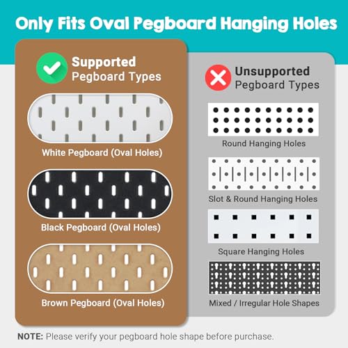 2 Pack Solid Wood Pegboard Shelves ONLY for IKEA Skadis | Natural Hardwood, Pegboard Shelf with Hooks Compatible with IKEA Skadis Pegboard, Pegboard Accessories For Home & Office