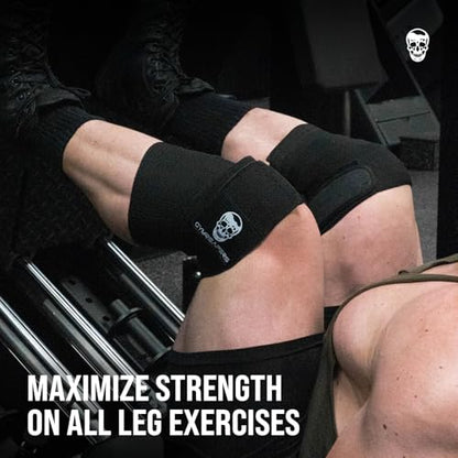 Gymreapers Knee Wraps for Squats and Powerlifting 72 Inch Compression Wraps with Strap for Men & Women Weightlifting Support - color: Black
