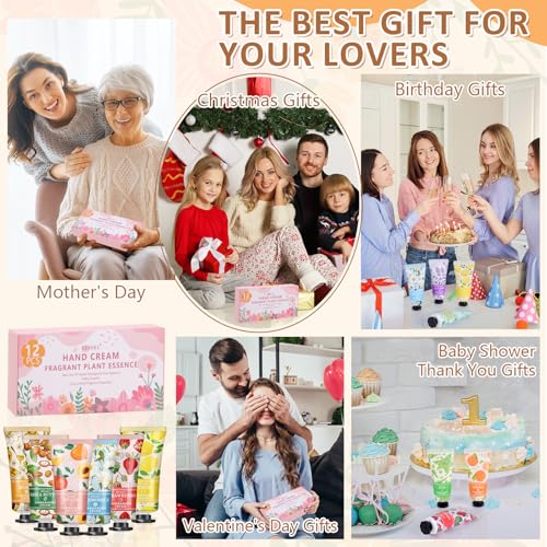 12 Pack Hand Cream Gift Set For Women,Teacher Appreciation Gifts,Mini Hand Lotion Travel Size Moisturizing Hand Cream for Dry Cracked Hands,Graduation Gifts,Birthday Gift,Bridesmaid Gift,Party Favors - size: 0.01 Fl Oz (Pack of 12)