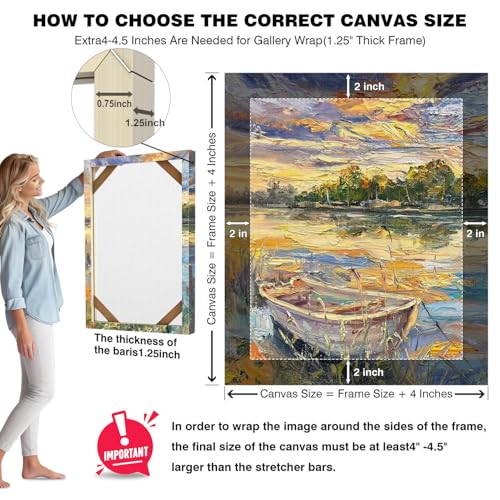 DIY Wood Canvas Stretcher Bars Kit, 1.25" Gallery Depth, 10" x 12" | Gallery wrapped canvas frame kit for oil painting and prints, sturdy wooden wall art frame, easy assembly, made in USA - size: 10"X12"