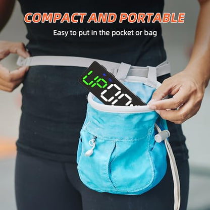 Mini Portable Gym Timer Clock, Large LED Digital Display Screen, Powerful Magnet, Powerful Battery, Count up/Down, Stopwatch, Exercise Interval Timer, Eight Fitness Modes, Suitable for Home and Gym - color: Black