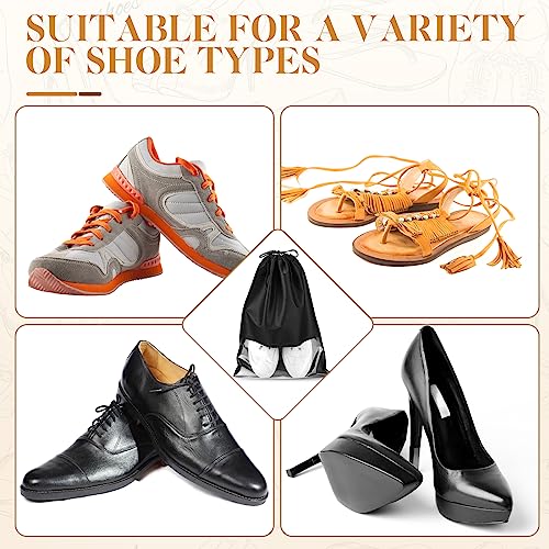 Sadnyy 50 Pcs Black Shoe Bags for Travel Large Non Woven Drawstring Shoes Organizers Pouch for Packing Portable Storage Bags Carrier for Women Men Travel Storage, 12.6x17.3 Inches