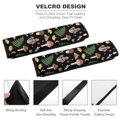 2 Pack Mushrooms Moth Car Seat Belt Pad Breathable Shoulder Harness Cover for Adult Use, Stroller Pushchair High Chair, Pressure Relief - color: Pattern 994