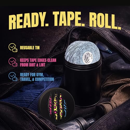 Bighorn Athletics × Adam Wardziński Mat Animal Tape Kit, Neon Wild Set | Special edition set with 7 rolls of bold printed finger & sports tapes in a tin holder. Residue-free Zinc oxide adhesive. - color: Neon Wild