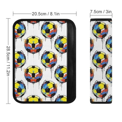 Universal Soft and Comfortable Car Seat Straps Shoulder Pads for Girls and Boys, Most Cars, 1 Pair Football Graffiti Soccer Harness Pads Strap Comfortable Driving - color: Pattern 288