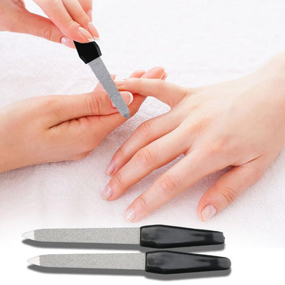Metal Nail File (3 Pack), Metal Nail Files for Natural Nails, Stainless Steel 6 Inch Nail File with Sharp Pointed Tip Non Slip Handle,Double Sided Fingernail Files for Natural Nails Toenail