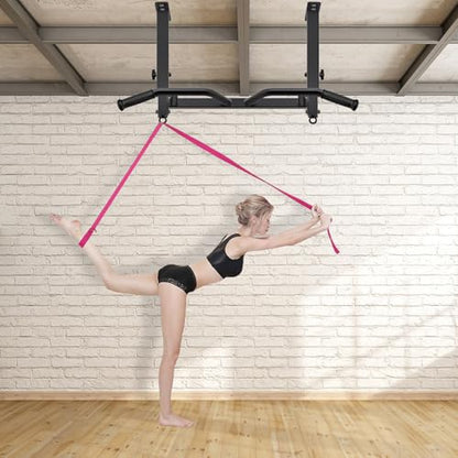 SELEWARE Heavy Duty Welded Pull Up Bar Wall/Joist/Ceiling Mount Chin Up Bar | Multifunctional Pull-up Bars w/Resistance Band Hooks for Home Gym Strength Training, Sturdy Steel Construction Support 500 lb - color: F1: Black 24" Ceiling Mount Pull Up Bar