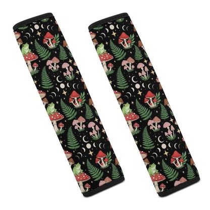 1 Pair Frog Mushroom Art Seat Belt Shoulder Pad Soft Padded Seat Belt Cushion for Adult Use, Stroller Pushchair High Chair, Pressure Relief - color: Pattern 1152