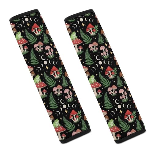 1 Pair Frog Mushroom Art Seat Belt Shoulder Pad Soft Padded Seat Belt Cushion for Adult Use, Stroller Pushchair High Chair, Pressure Relief - color: Pattern 1152