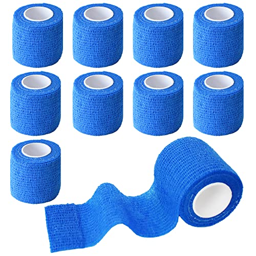 2 Inches Self Adhesive Bandage Wrap, 9 Pack, Dark Blue | Cohesive Bandage Self Stick Wrap for Ankle, Wrist, Finger, Sports, Breathable Cohesive Vet Tape for Pets - color: Dark Blue, size: 2 Inch