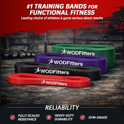 WODFitters Pull-Up Assistance Bands - 5 Band Set for Ultimate Pull Up and Muscle Up Training
