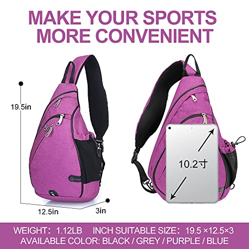 INOXTO Sling Bag, Multipurpose Crossbody Shoulder Bag for Men and Women - color: Purple