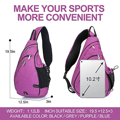 INOXTO Sling Bag, Multipurpose Crossbody Shoulder Bag for Men and Women - color: Purple