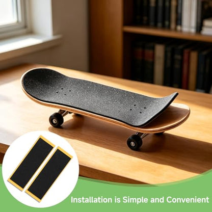 10 Pack Fingerboard Foam Grip Tape, Maple Wooden Fingerboard 100x34mm with Screwdriver, Mini Skateboard Grip Tape Anti Slip Stickers for Professional Finger Skateboard Enthusiasts