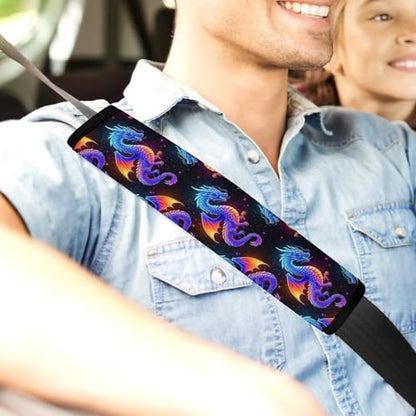 Universal Soft and Comfortable Car Seat Straps Shoulder Pads for Adult Use, Stroller Pushchair High Chair, 2PCS Cute Galaxy Dragon Harness Pads Strap - color: Pattern 845