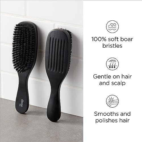 Diane 7-Row Boar Bristle Wave Brush – Soft 100% Boar Bristles for Fine to Medium Hair, 360 Waves, Smoothing & Polishing, Gentle on Scalp, Real Wood Handle, Beard & Mustache Styling - color: Wave Brush, size: 1 Count (Pack of 1)