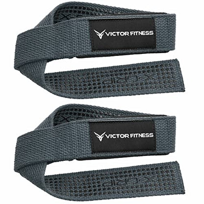 24" Padded Weightlifting Straps with X-Grip + 2 Quick Release Barbell/Dumbbell Collar Clamps - color: Gray