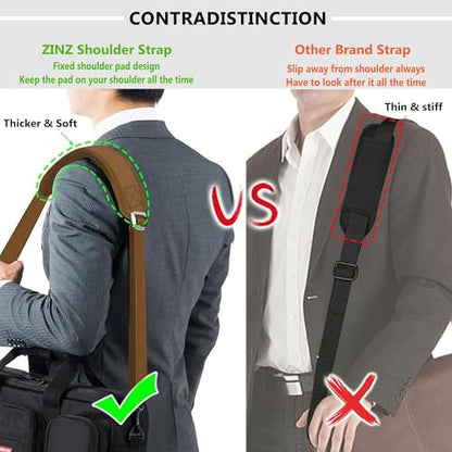 Bag Shoulder Strap, Padded Adjustable Shoulder Strap Replacement - color: Khaki, size: 57"