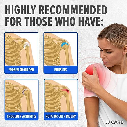 JJ CARE Over the Door Shoulder Pulley for Physical Therapy, 90 Inches Adjustable Exercise Pulleys for Shoulder Rehab – Rotator Cuff Exercise Equipment with Padded Handles, Door Hanger & Carry Bag