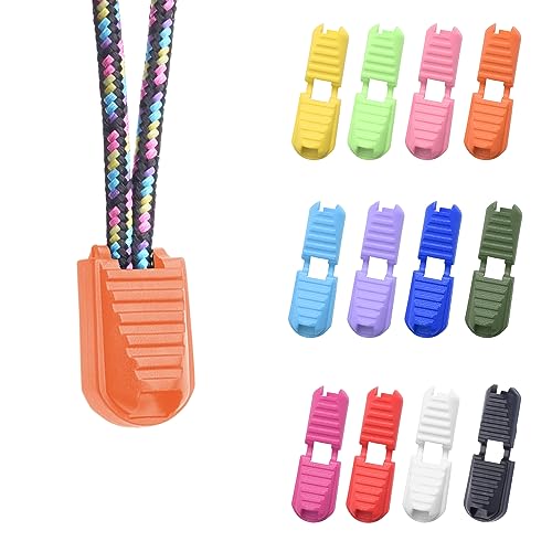 25 Pack Elastic Shoe Lace Ends Tips, Shoe String Cord End Caps, No Tie Shoelace Locks for Sneakers, Assorted Zipper Pull Cord Ends - color: 25pcs Assorted Colors
