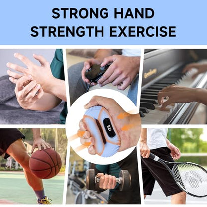 Hand Grip Strengthener, Grip Strength Trainer, Finger Exerciser Set, Forearm Grip workout, Silicone Hand Gripper, Great for Rock Climbing, Rehabilitation Training, Home and office