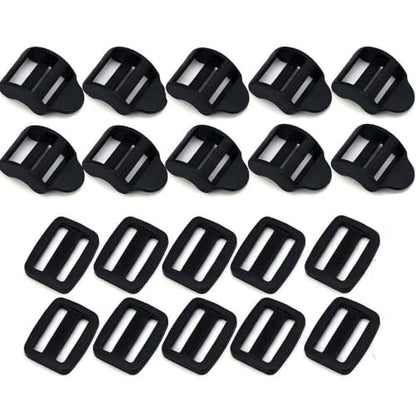 Ladder Lock Tri Glide Slide - Adjustable Strap Clips for Backpack/Gear Straps - Fits 3/4",1",1-1/4",1-1/2",2" Webbing - color: 10-pack for 1-1/4" Webbing