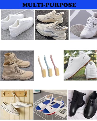 Shoe Cleaning Brush-3 Pack Shoe Brushes with Long Handled Soft Bristle Cleaning Brush Shoe Cleaner Brush Scrub Brush for Sneakers,Tennis,Canvas,White Shoes & More