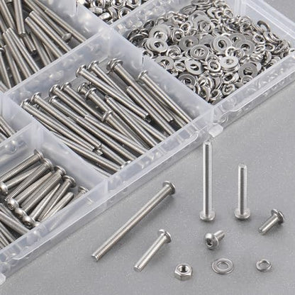 VGBUY 500pcs M4 Screws Assortment, M4 Screws (7 Sizes 6-30mm) for 3D Printer DIY, Hex Button Head Cap Screw Bolts Nuts Washer Kit, 304 Stainless Steel, 6/8/12/16/20/25/30mm - size: M4x6/8/12/16/20/25/30mm, style: Button Head