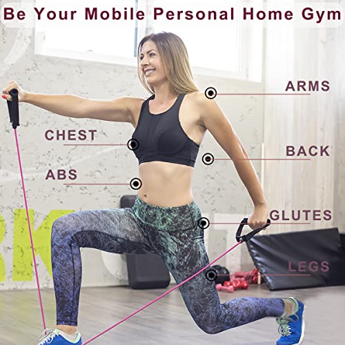 Resistance Bands with Handles, Single Resistance Bands, Exercise Bands with Handles, for Resistance Training, Physical Therapy, Home Workouts, Fitness, Pilates - color: blue-40lbs