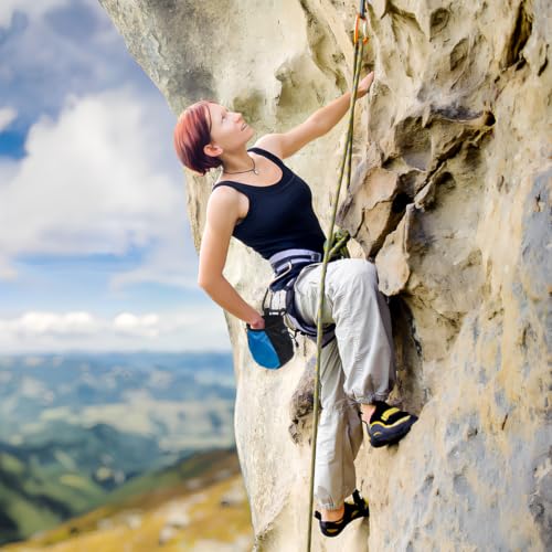 Luxshiny 2pcs Climbing Chalk Bags Large Capacity Polyester Chalk Pouches with Hard Brim and Drawstring for Rock Climbing Weightlifting Gymnastics Outdoor Activities