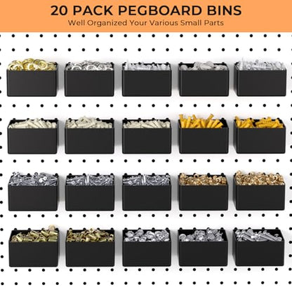 INCLY 300PCS Extra Thick Pegboard Accessories, 1/4" Heavy Duty Pegboard Hooks with Bins & Peg Locks, Peg Board Organizer Accessories Kit for Garage Wall Attachments Hanging Tools