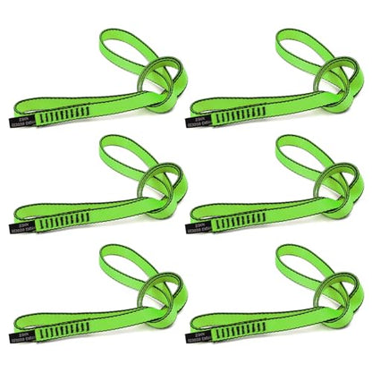 18MM Nylon Climbing Sling Runner 23KN CE2008/EN566 Strong Webbing Straps for Rock Climbing,Mountaineering, Rappelling, Swing, Yoga Hammock etc - color: Green, size: 60cm/ 24inch |Pack of 6