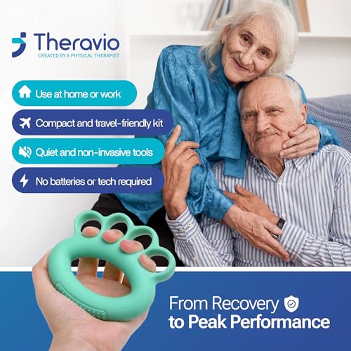 Theravio Pro Hand Therapy Kit with Grip Strength Trainer, Finger Strengthener, Hand Exercise balls For Arthritis, Hand Exerciser For Carpal Tunnel, Hand Gripper Strengthener For Physical Therapy - size: Theravio Pro Kit