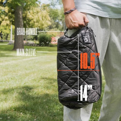 Ultralight Shoe Bag – QD-Ultra Quilted Micro-Ripstop Nylon, Water-Resistant Zippers, Fits Up to US Men's Size 13, Perfect for Travel & Gym