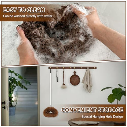 Ceiling Fan Cleaner Duster High Ceiling Extended Fan Blade Cleaner from 13 to 50 Inch Reusable Microfiber Ceiling Fan Duster with Extension Handle for Furniture Bookshelves Wall Door (Brown) | Reusable Microfiber Ceiling Fan Duster with Extension Handle f