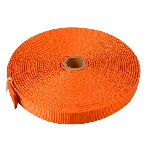 SEPEAK 1 inch Nylon Tubular Webbing UIAA Certified,1pc, Orange,10 Yard | 20kN/4500lbs Heavy Duty Webbing Straps for Outdoor Climbing, Rescue, Firefighting, Hanging, Rigging - color: Orange, size: 1 inch x 10 yard