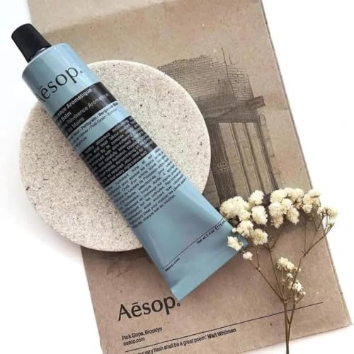 Aesop Reverence Aromatique Travel Size Hand Balm | Lotion that Gently Exfoliates Dry Hands + Nourishes with Macadamia Seed Oil and Shea Butter | 2.4 oz / 75 mL - style: Reverence