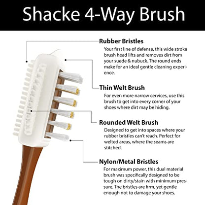 Suede Brush & Nubuck Cleaner – 4-Way Suede Cleaning Brush for Shoes | Suede Shoe Brush & Suede Cleaner — Rubber Bristles, Welts, Nylon/Brass Lift Dirt from Shoes, Boots, Bags & Purses - size: 1 - Original Suede Brush