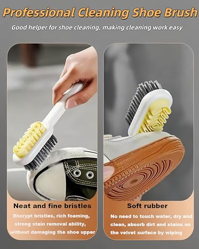3 Pack Suede Shoe Brush Rubber Shoe Brushes,Suede Cleaner Brush for Shoes,Double-Sided Shoe Cleaning Brush with Soft Bristle,Polish Eraser for Suede Boot Cleaner and Nubuck Brush Shoe Scrubber - color: White Orange Black