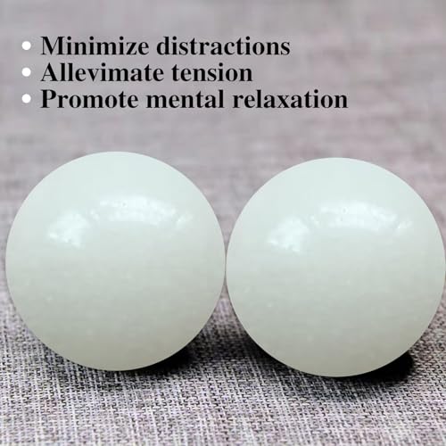 Natural Marble Baoding Chinese Meditation Balls, Stress Relief Hand Exercise Therapy Set, White Small-1.38" - color: White, size: Small-1.38"