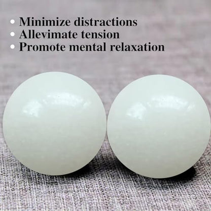 Natural Marble Baoding Chinese Meditation Balls, Stress Relief Hand Exercise Therapy Set, White Medium-1.57" - color: White, size: Medium-1.57"