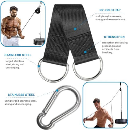 Cable Pulley System for Home Gym, Silent 360° Rotation Nylon Pulley Wheel with Detachable Traction Block LAT Pulldown & Weight Lifting Attachment for Strength Training Workouts - color: 3.54in/90mm Cable Pulley
