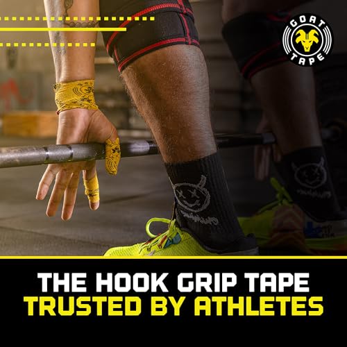 Goat Tape Super Stretchy Thumb Tape - Weightlifting Hook Grip Tape & WOD Tape for Cross Training, Gym Workout Tape, Athletic Finger Wrap - Flexes with Every Move - 15 Feet per Roll (Yellow 2-Pack) - color: Yellow 2-pack