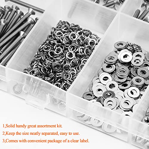 HELIFOUNER 560 Pieces M2.5 x 4mm /6mm /8mm /10mm /12mm /16mm /20mm, Countersunk Head Socket Cap Screws Bolts Washers Nuts Kit, 304 Stainless Steel - size: M2.5, style: Countersunk Head Socket Cap