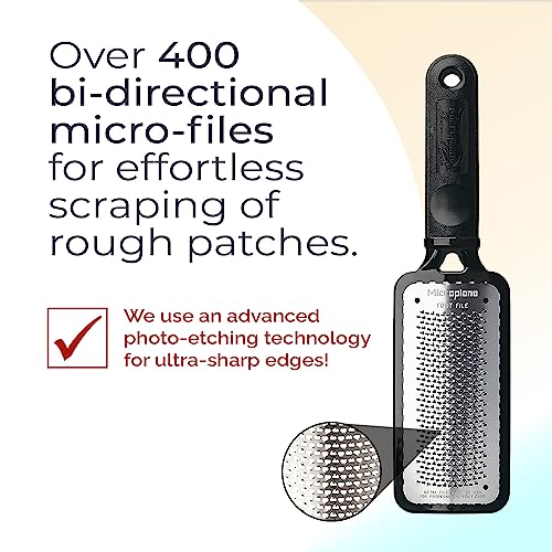 Microplane Colossal Foot File Scraper - The Original Stainless Steel Foot Rasp, Dead Skin/Callus Remover for Feet, Gentle Foot Scrubber, Pedicure Tools for Salon-Quality Foot Care, Black - style: Black