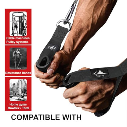 Heavy Duty Gym Workout Handles Attachment for Cable Machine,Resistance Band,Pulley System Home Exercise Equipment, Comfortable and Stronger Grip - color: Carbon Black xw
