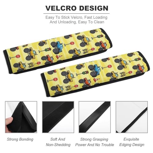 2 Pack Monster Truck Seat Belt Cover Universal Fit Shoulder Protector for Adults and Children, Most Cars, Comfortable Driving - color: Pattern 420