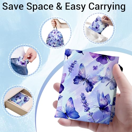 Purple Butterfly Flower Grip Bag Small Drawstring Gymnastics Athlete Bag for Sport Dance Storage - color: Butterfly Flower-purple