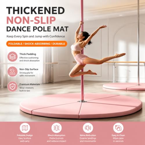 Pole Dance Mat, Fitness Gymnastic Yoga Safety Protection Pad, Anti-Collision Cushioned PU Leather Mat for Yoga, Gymnastics, Pole Dancing - size: 120x5cm/47.2x2in